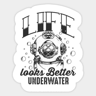 Life Looks Better Underwater Sticker